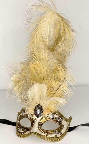 Masque vénitien colombine à plumes
