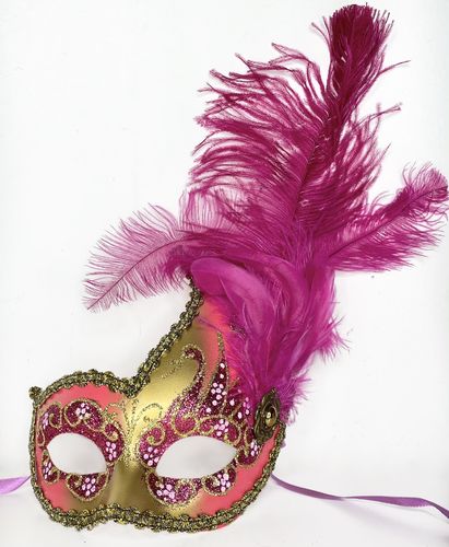 Venetian colombine swan-mask, wave-shaped, with feathers